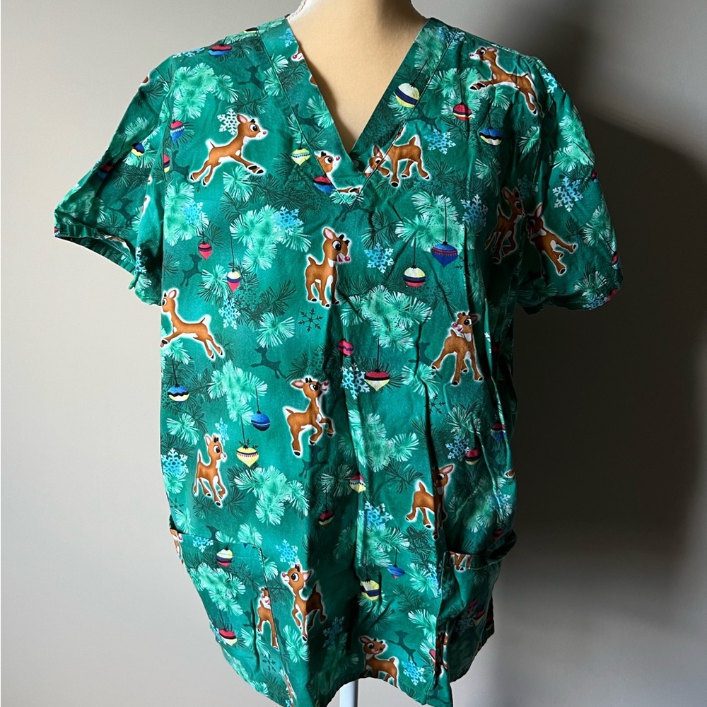 Rudolph the Red Nosed Reindeer scrub top